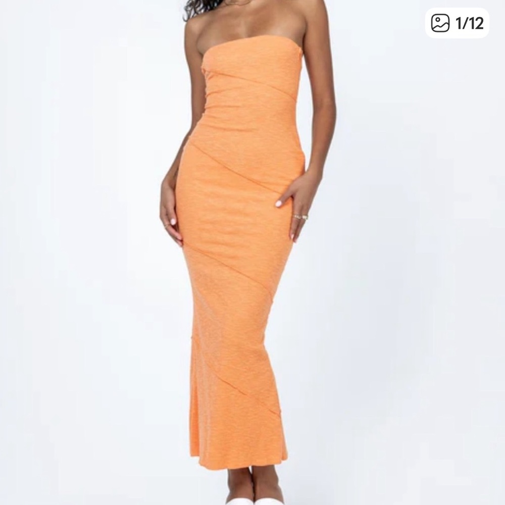 Princess Polly Strapless Orange Dress